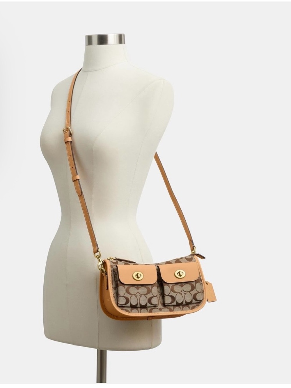 Coach Signature Jacquard Twin Lock Waverly Bag - Picture 9 of 11
